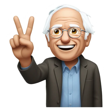 Bernie sanders giving peace sign sticker