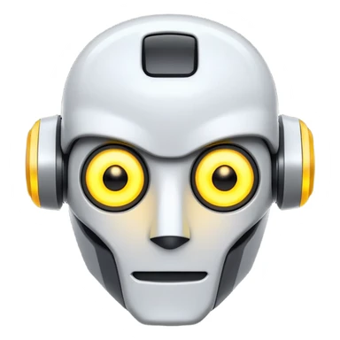 Prompt 13: "…how AI will change the job market."
Graphic: 🤖 Robot head icon (white) glowing yellow eyes.
Animation: Robot pulses with glow.
Background: Transparent.
 sticker