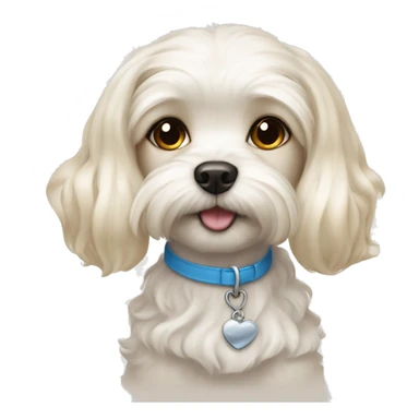 Maltese dog with Girl with light skin, blonde white waves hair,blue eyes, sticker