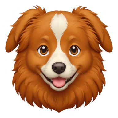 nova scotia duck tolling retriever with a brown face and happy expression emoji style sticker