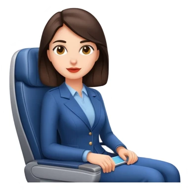 Brunette sitting in airplane seat sticker