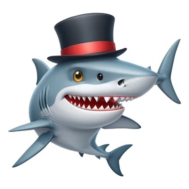 shark with tophat sticker