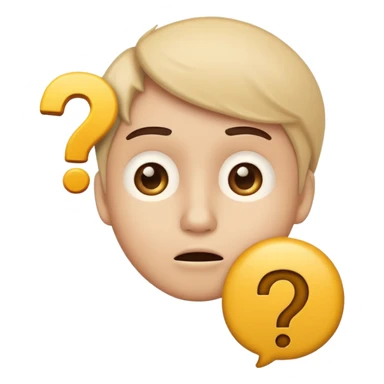 confused face with question mark, representing unqualified lead in sales, simple and clear emoji style sticker