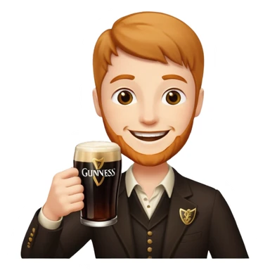 Saying cheers with a Guinness sticker