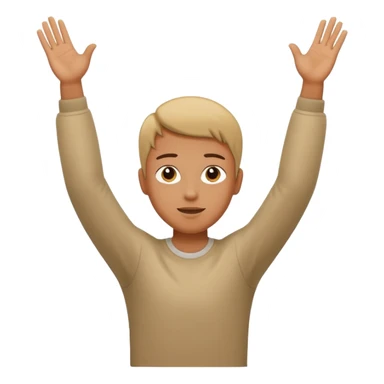 person raising arms in a simple pose sticker