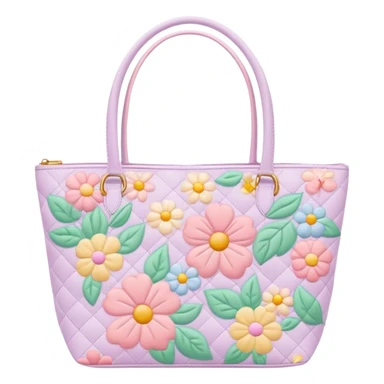 pastel floral quilted tote bag  sticker