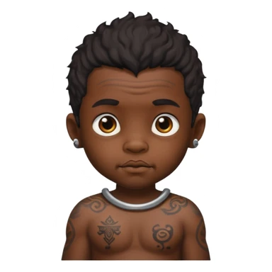 ancient hairy black baby boy, tattooed sticker