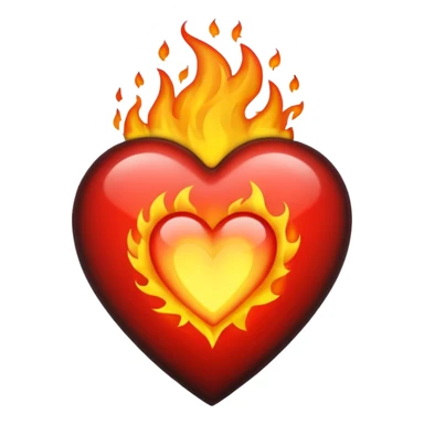 I want the emoji to be the heart on fire but make the heart black sticker