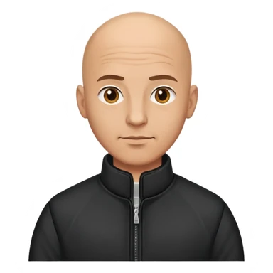 bald guy in black jacket sticker