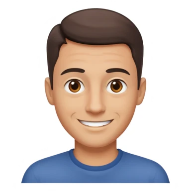 clean shaven, short hair, brown eyes, no glasses, medium skin, fun smiling man sticker