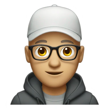 bald man with glasses and ballcap sticker