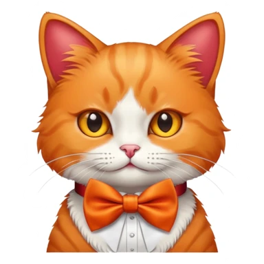 cat wearing a bow tie sticker