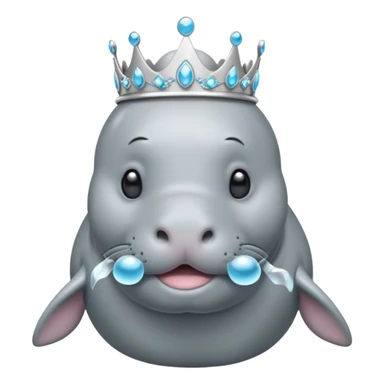 a manatee with a princess tiara sticker