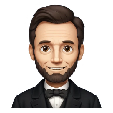 Illustrate Abraham Lincoln with  beard & classic black coat sticker