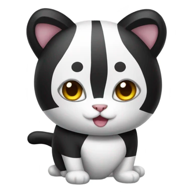 Cat wearing a panda suit sticker