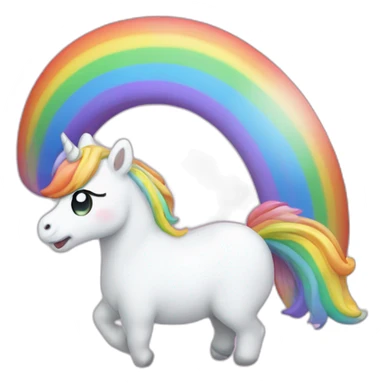 Licorne qui fais caca un arc en ciel sticker