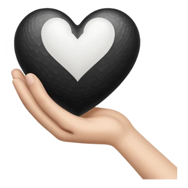  black and white heart in hand sticker