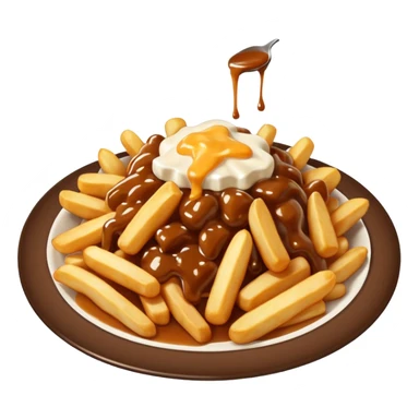 poutine in a white plate sticker