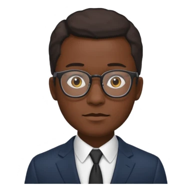 black man in suits wearing glasses sticker