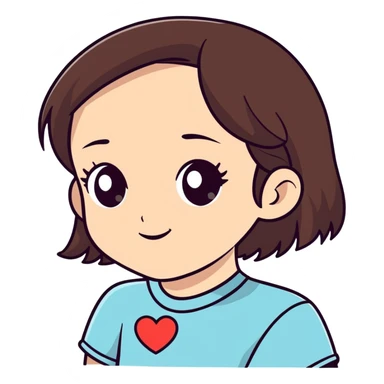 A brunette brown eye girly mommy missing her little brunette, brown eyed, girly daughter and telling her I love you sticker