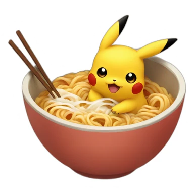 pikachu eats ramen sticker