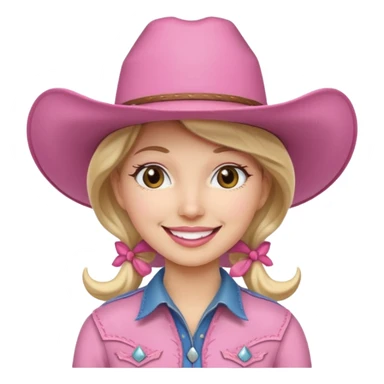 cowgirl with pink hat sticker