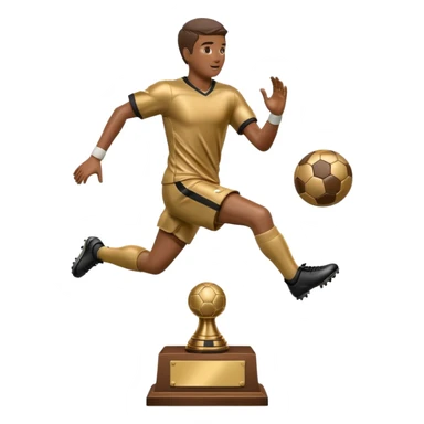 a trophy of a football player sticker