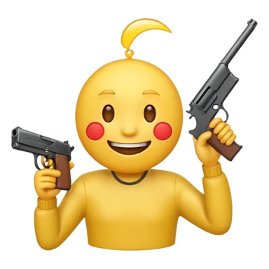 It should look like the standard smiling emoji which is ironically holding a gun pointed to his head/face so that it looks like he wanted to shoot himself ( this is ironically and it should show that i could shoot me in the head because its so embarrassing) sticker