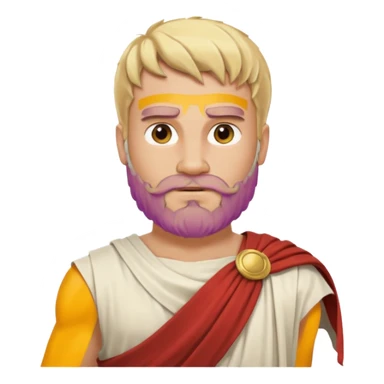 ancient greek man blond hair and beard sticker