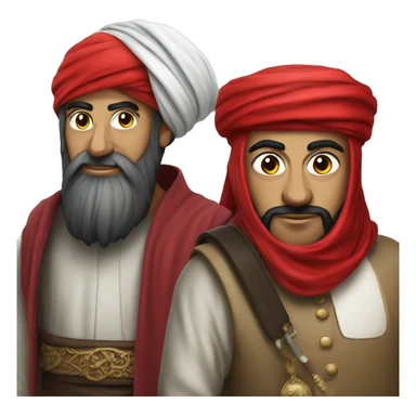 A caliph with turban and red clothes hacker sticker