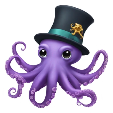 octopus with a hat sticker