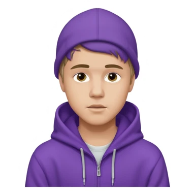 justin bieber, wear purple hoodie sticker