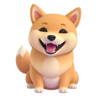 shiba inu, laughing sticker