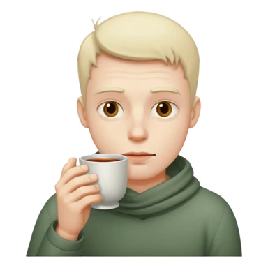 sick man drinking hot drink sticker