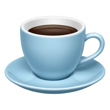 coffee cup and saucer in the colour light blue sticker