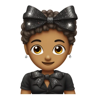 Black bow with sparkly rhinestones sticker