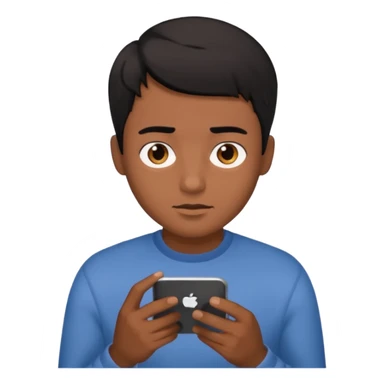 A guy scrolling on this phone, his eyes looking the phone sticker