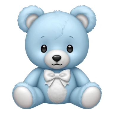 Pastel blue teddybear with a white bow on his head sticker