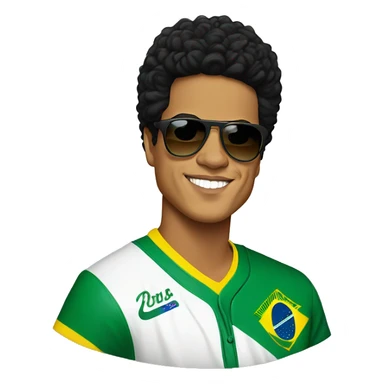Bruno mars wearing Brazilian jersey sticker