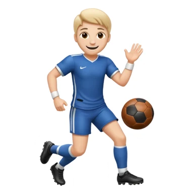 personne qui joue au foot, style emoji Apple sticker