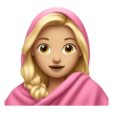 Blond girl with a pink blanket sticker