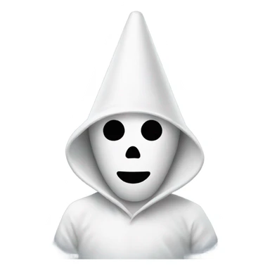 Cone-headed man wearing ghost costume sticker