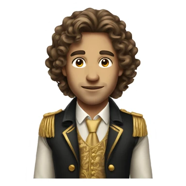 rich arrogant boy with long curly brown hair sticker
