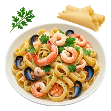 Pasta seafood with parsley  sticker