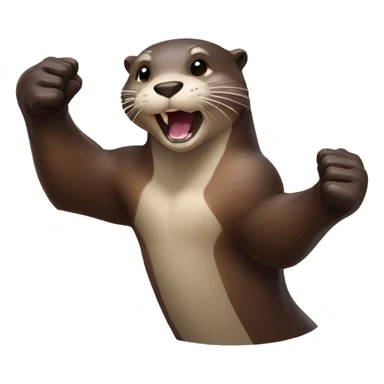 otter with power fist up sticker
