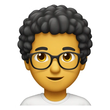 menino com olhos castanhos cabelo preto e camisa amarela sticker