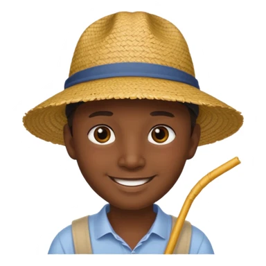 Chinese guy stereotype with straw hat and little eyes sticker