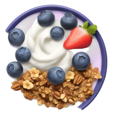 Blueberry greek yogurt with granola and fruits  sticker