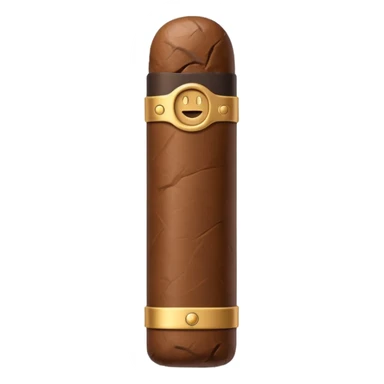 Emoji-style cigar icon, dark brown wrapper, subtle smoke, minimalistic, clean silhouette, metal details, no gold details sticker