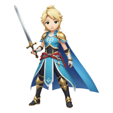 Lumine (from Genshin Impact) with a sword (full body) sticker